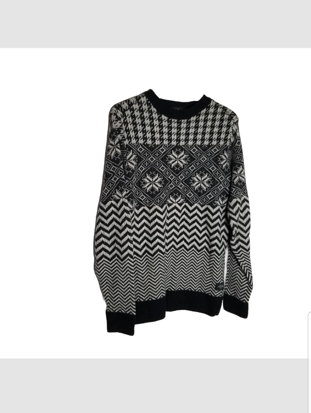 Scotch & Soda Sweater Men's Medium Pullover Crew Neck Wool Blend Geometric Print